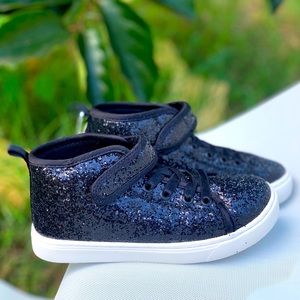 Toddler Girls Athletic Glitter Hi-Top Sneakers New